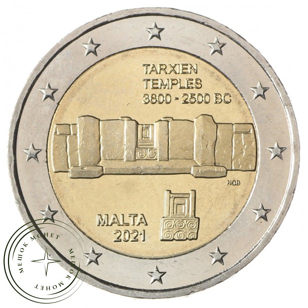 Мальта 2 евро 2021 Храм Тарксена
