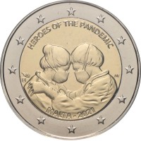 Монета Мальта 2 евро 2021 Пандемия (Буклет)
