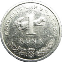 Монета Хорватия 1 куна 2015