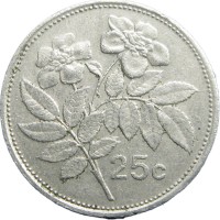 Монета Мальта 25 центов 1991