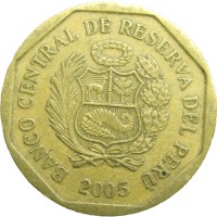 Монета Перу 10 сентимо 2005