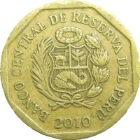 Монета Перу 10 сентимо 2010