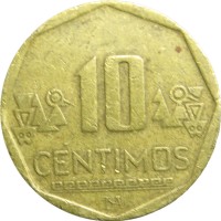 Монета Перу 10 сентимо 2009