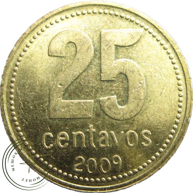 Аргентина 25 сентаво 2009