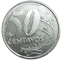 Монета Бразилия 50 сентаво 2003
