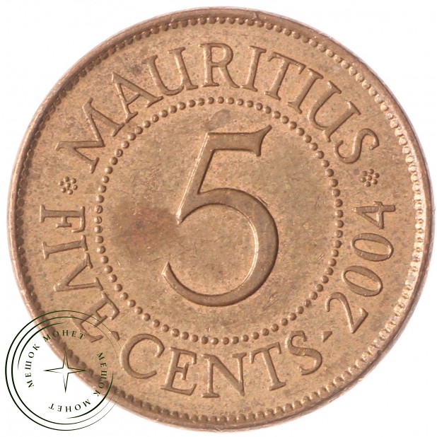 Маврикий 5 центов 2004