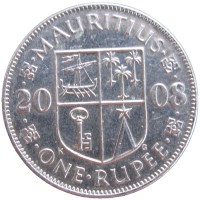 Монета Маврикий 1 рупия 2008