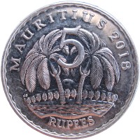 Монета Маврикий 5 рупий 2018