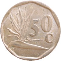 Монета ЮАР 50 центов 1991