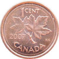 Монета Канада 1 цент 2007
