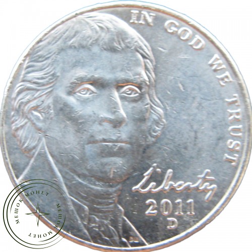 США 5 центов 2011 D — 937039823