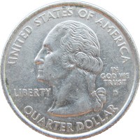 Монета США 25 центов 2001 D Вермонт