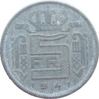 Монета Бельгия 5 франков 1941