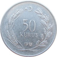 Монета Турция 50 курушей 1973