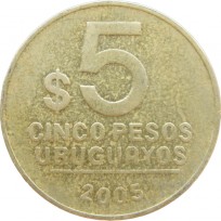 Монета Уругвай 5 песо 2005