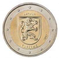 Монета Латвия 2 евро 2017 Курземе