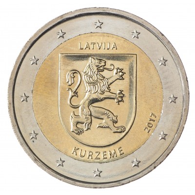 Монета Латвия 2 евро 2017 Курземе