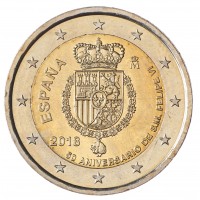Монета Испания 2 евро 2018 Филип VI