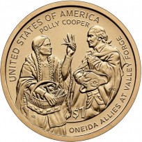Монета США 1 доллар 2026 Полли Купер