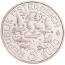 Австрия 3 евро 2016 Летучая мышь