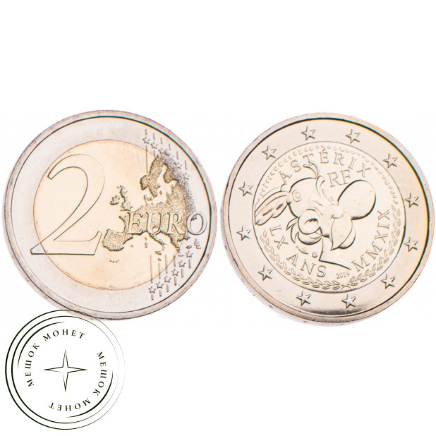Франция 2 евро 2019 60 лет Астериксу (Буклет 2)