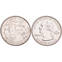 Монета США 25 центов 2009 Пуэрто-Рико