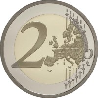 Монета Монако 2 евро 2015 800-летие строительства первого замка на скале