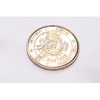 Монета Бельгия 2 евро 2012 10 лет наличному обращению евро