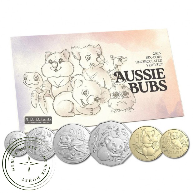 Австралия годовой набор монет и жетон 2025 Aussie Bubs — 937045553