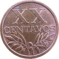 Монета Португалия 20 сентаво 1968