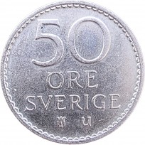 Монета Швеция 50 эре 1973