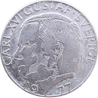 Монета Швеция 1 крона 1977