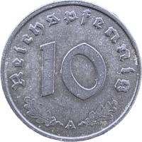 Монета Германия 10 рейхспфеннигов 1942