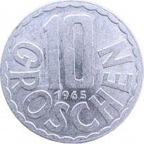 Монета Австрия 10 грошей 1965