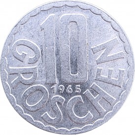 Монета Австрия 10 грошей 1965