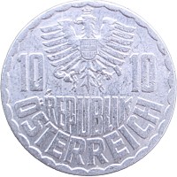 Монета Австрия 10 грошей 1965