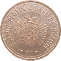 Монета Боливия 10 сентаво 2010