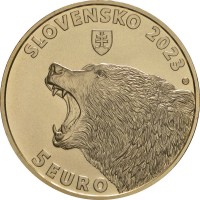 Монета Словакия 5 евро 2023 Бурый Медведь