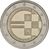 Монета Хорватия 2 евро 2023 Введение евро
