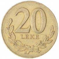 Монета Албания 20 лек 1996