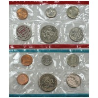 США годовой набор из 10 монет 1971 года с различными знаками монетного двора