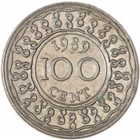 Монета Суринам 100 центов 1989