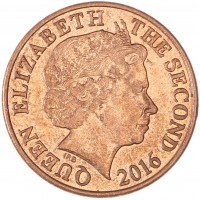 Монета Джерси 1 пенни 2016