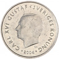 Монета Швеция 1 крона 2004