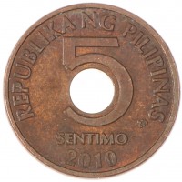Филиппины 5 сентимо 2010