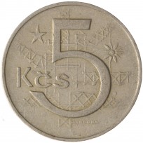 Монета Чехословакия 5 крон 1966