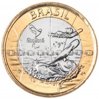 Бразилия 1 реал 2016 Олимпиада в Рио Плаванье Паралимпиада