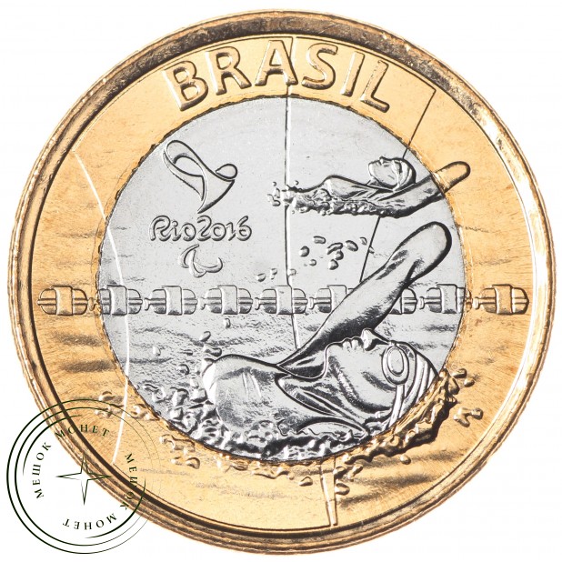 Бразилия 1 реал 2016 Олимпиада в Рио Плаванье Паралимпиада