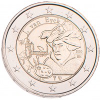 Монета Бельгия 2 евро 2020 Ян ван Эйк (Буклет)