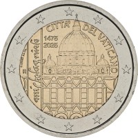 Монета Ватикан 2 евро 2025 Микеланджело